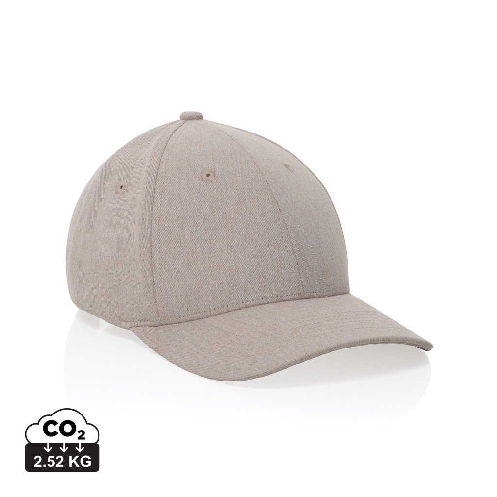 Casquette personnalisée 6 panneaux coton recyclé 200g Milo Blanc cassé